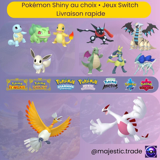 Pokémon Shiny Au Choix - Pokémon Écarlate/Violet, BDSP, SWSH, Legend Arceus - Nintendo Switch - Neuf