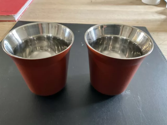 2 X Nespresso Pixie Lungo 5.5 Bronze Metal Coffee Cups TP1802 2