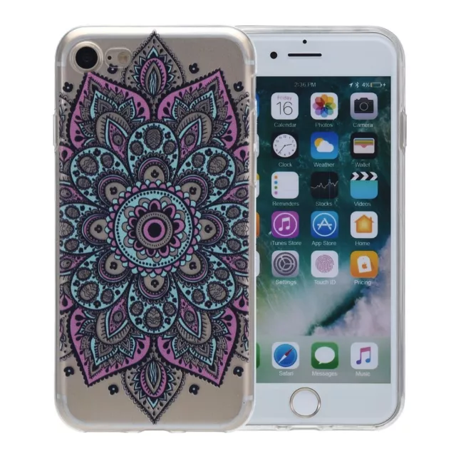 Apple iPhone 7 Plus Hülle Case Handy Cover Schutz Tasche Schutzhülle Henna Bunt