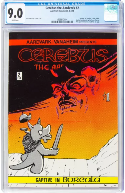 Cerebus the Aardvark #2 CGC 9.0 1978 2nd Appearance! White Pages! L9 164 1 cm