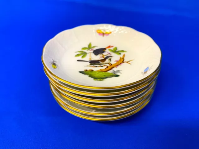 HEREND PORCELAIN HANDPAINTED ROTHSCHILD NUT BOWLS 337/RO (6pcs.)