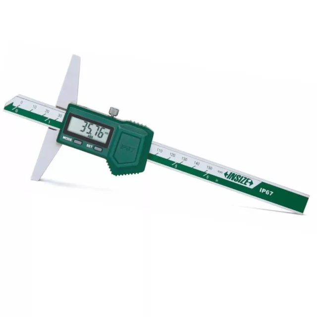 Insize 1149-300 Digital Depth Gage IP67 Waterproof Range 0-300mm/0-12"