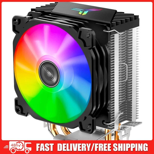 JONSBO CR1200 CPU Cooler 2 Heat Pipe Tower RGB Rainbow 90mm Cooling Fan ...