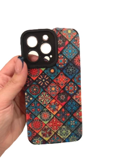 Coque de télèphone pour iPhone imprimée  avec motif graphique mandala abstrait