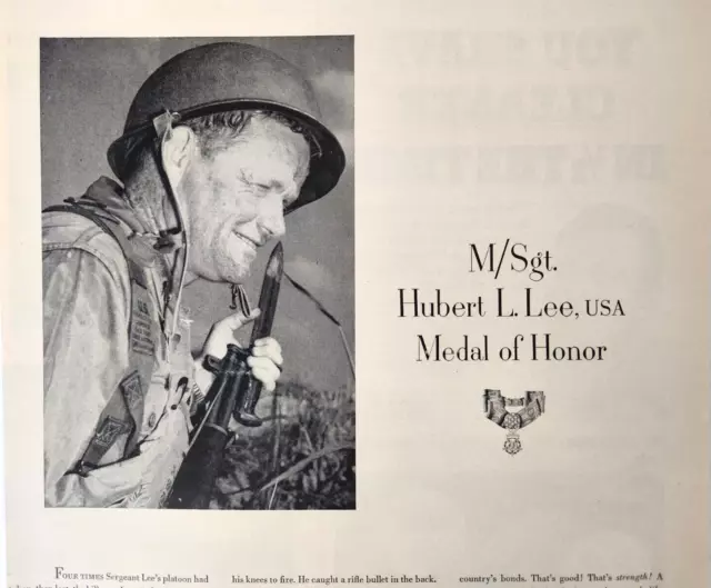 Medal Of Honor Hubert L Lee Vintage 1952 Magazine Print