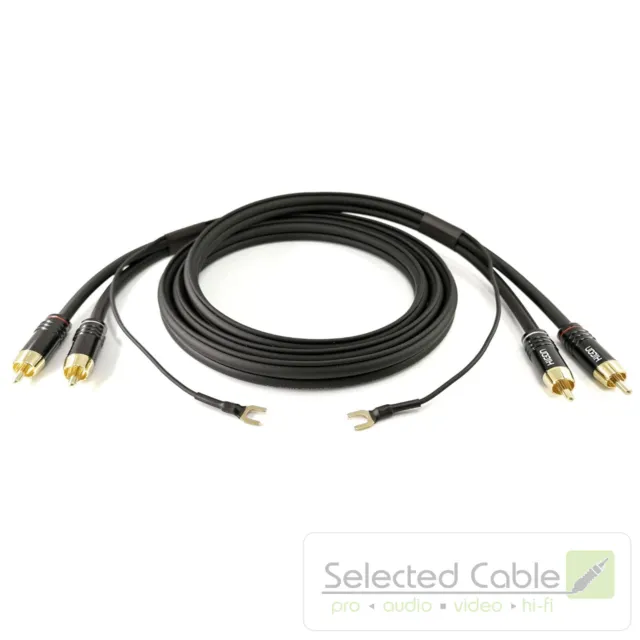 Selected Cable 4m NF- Phonokabel 0,35mm² OFC  4,1m GND- Erdungskabel SC81-K3-BLK