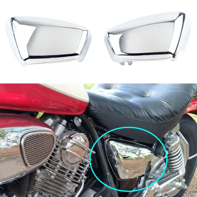 Fit For Yamaha XV 700 750 1000 1100 Virago Chrome Left Right Battery Side Covers