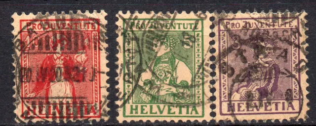 Schweiz 133-135 Pro Juventute 1917 komplett gestempelt