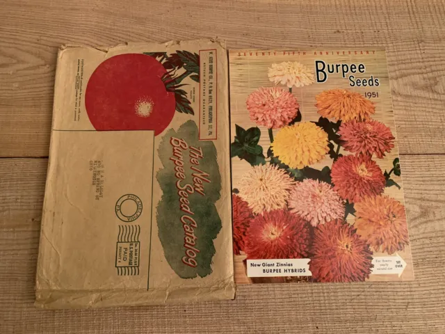 Burpee's Annual Garden Book 1951 Seed Catalog With Mailer Envelope Advertising