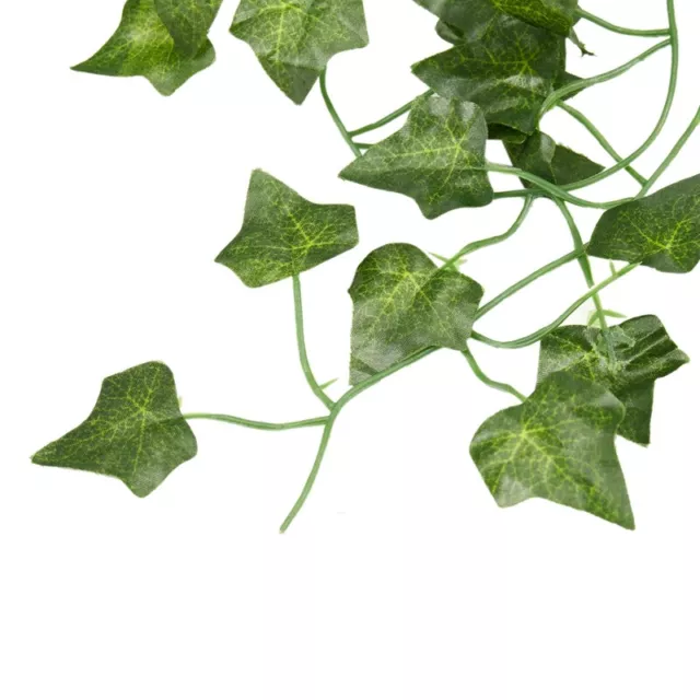 1X(2M Long Artificial Plants Green Ivy Leaves Artificial Grape Vine Parthen 3