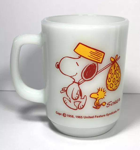 Fire King SNOOPY Come Home Mug Coffee Cup Anchor Hocking Peanuts