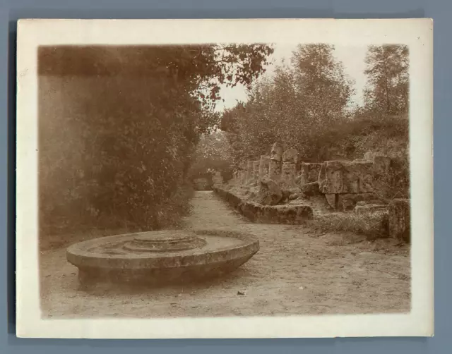 France, Ruins of Champlieu les Bains (Oise), Le Théâtre Vintage silver print.