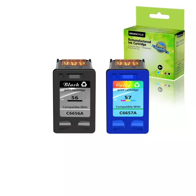 56 57 Ink Cartridge For HP Officejet 5500 5505 5508 5510v 6105 J5508 2PK SET