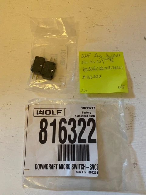 Wolf Range Cooktop Downdraft Switch (Set of 2) for DD3OR/DD30I/DD36I, 816322