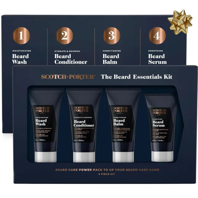 Scotch Porter Beard Essentials Kit | Beard Wash, Beard Conditioner, Beard Balm a