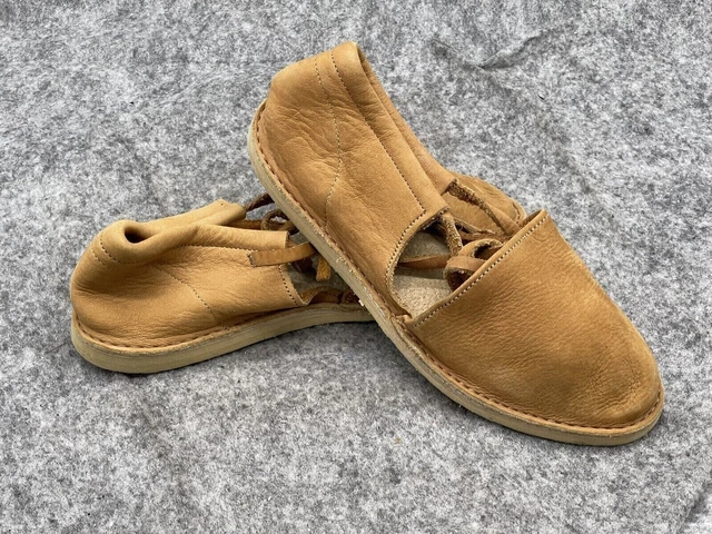 Scarpe fatte a mano vichinghe Mocassini in pelle marrone SCA Sandali Larp...