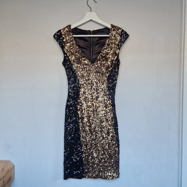 green emerald velvet dress French Connection Women's All Over Sequin Dresses Special Occasion, Black/ Gold, 6 : Amazon.co.uk: Fashion main image 1