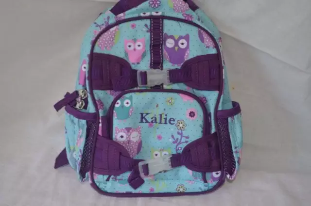 Pottery Barn Kids Mackenzie Backpack Mini PreK Torquoise Owl Kalie Monogramed