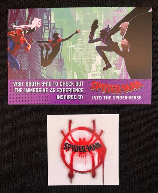RARE PROMO SPIDERMAN Into The Spider Verse Postcard & Sticker Set Miles