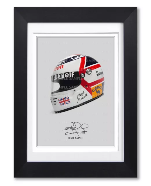 Nigel Mansell Signed Helmet Poster Print Photo Autograph Gift F1 Formula 1 One