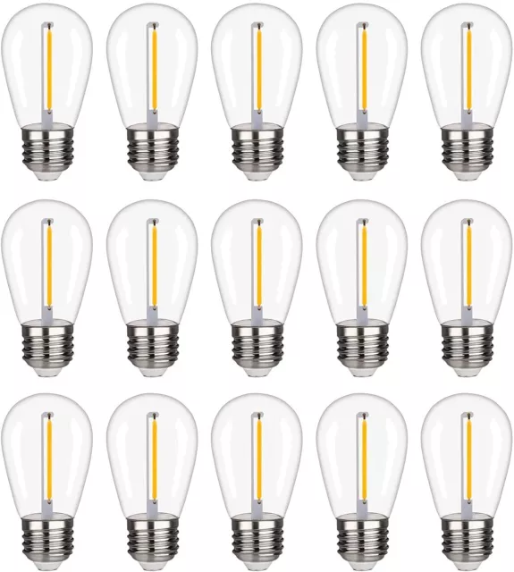 Plastic S14 Replacement LED Edison Bulbs -1W Equivalent to 10W 2200K, No Glas...