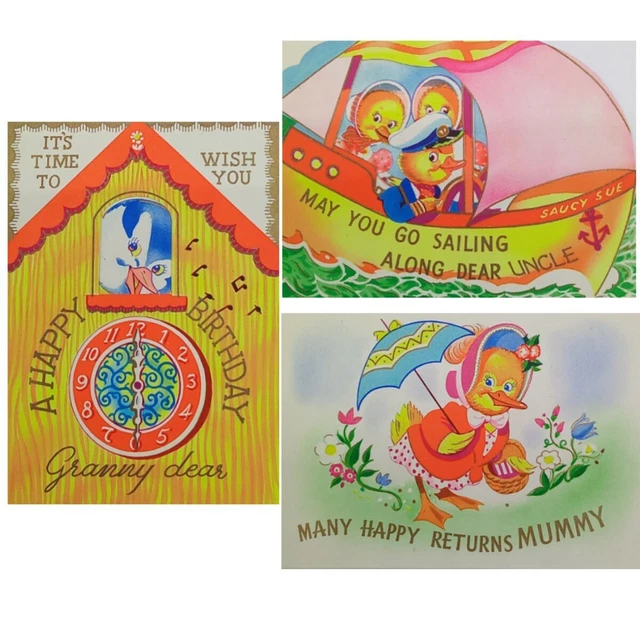 Vintage WALDORF GREETING CARDS Deadstock Birthday Cards - Granny, Uncle, Mummy