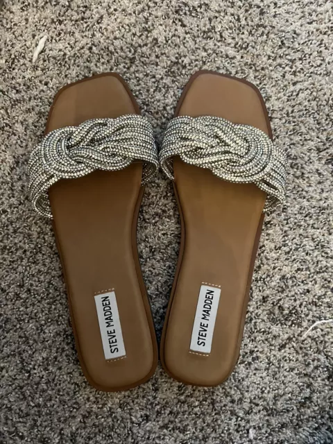 Steve Madden Sandal Women’s 9 Silver Sparkle