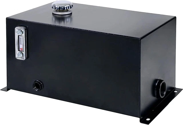 FTF-10GOR 10 Gallon 14 Gauge Welded Steel Hydraulic Fluid Reservoir Tank with 2