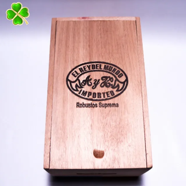El Rey del Mundo | Robustos Suprema Wood Cigar Box Empty - 8" x 4.75" x 4"