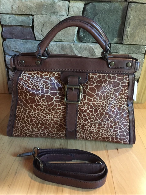 FOSSIL Vintage VRI Revival Satchel BROWN Leather Satchel Crossbody Messenger Bag FOSSIL Vintage VRI Revival Satchel BROWN Leather Satchel Crossbody Messenger Bag