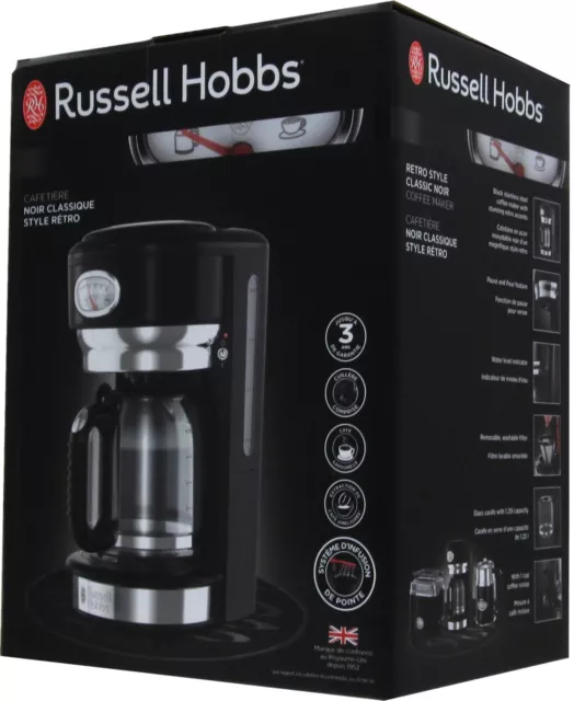 RUSSELL HOBBS Retro Noir RED Coffee Maker CM3100 EUC Tested Works Looks  Great