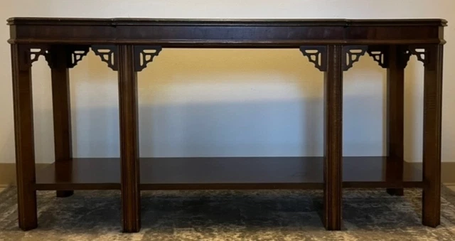 lane altavista furniture console table Chinese chippendale mahogany veneer lane altavista furniture console table Chinese chippendale mahogany veneer
