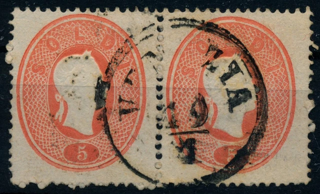 LOMBARDEI-VENETIEN  1861 2*5sld. PAAR! VENEZIA. Schön!
