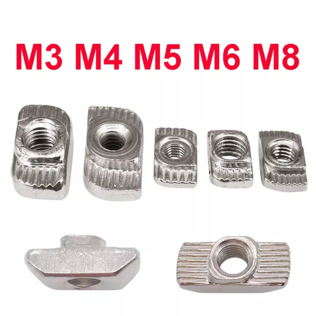 M3 M4 M5 6 M8 Drop in Tee T-nuts T-slot For Aluminium Profile Extrusion 3D Print