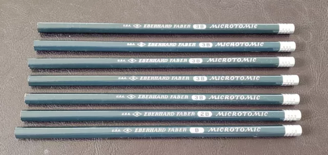 Lot 7 Unsharpened Vintage Eberhard Faber Microtomic Woodclinched Lead Pencils