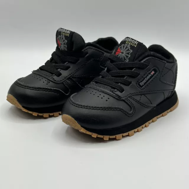 Reebok Classic Toddler Slip On Leather Core Black Gum Sole. GX9396 Size 6 or 6C