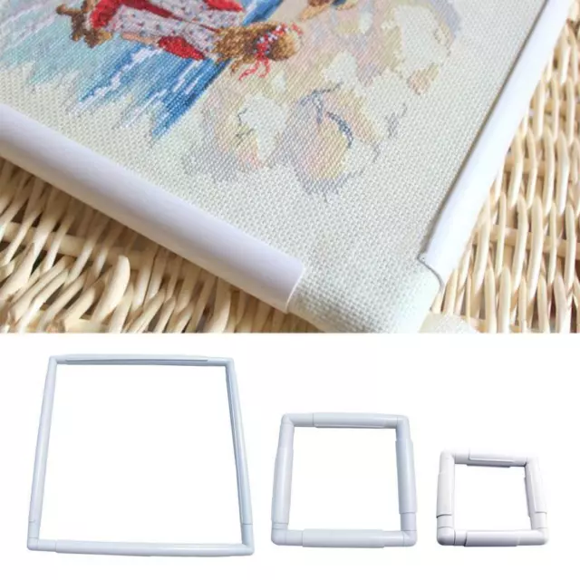 Square Rectangle Plastic Clip Frame for Embroidery Cross Stitch Quilting