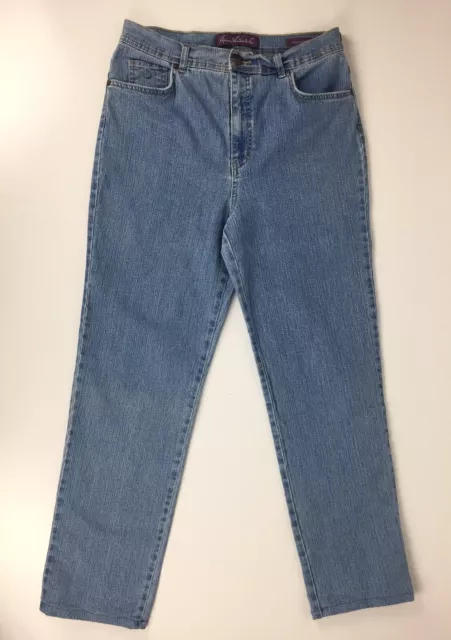 Gloria Vanderbilt Jeans Straight Leg High Rise Size 10 Light Wash Stretch Denim
