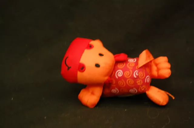 Orange Infantino Bébé Poussette Chiot Chien Hochet 3 " Peluche Animal en