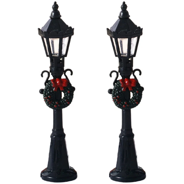 2 Pcs Mini Street Light Model Garden Street Light Dollhouse Outdoor Toy Room