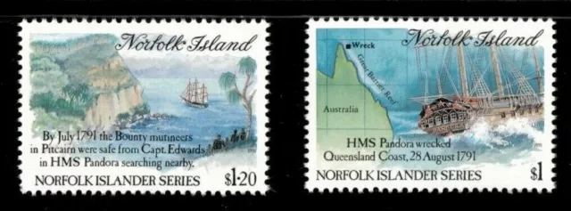 Norfolk Island 1991 - HMS Pandora Shipwreck - Set of 2 - MNH