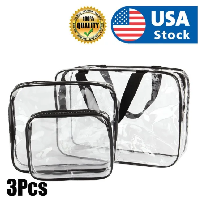 Clear Wash Makeup Bag Travel Cosmetic Transparent PVC Toiletry Pouch Organizer