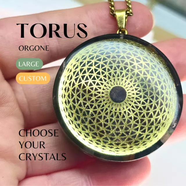 TORUS Custom Orgone +50 crystals. Creation Manifestation, Evolution, High Energy