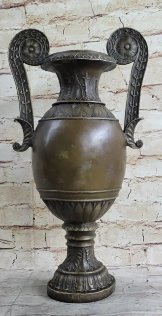 Romano Greco Bronce 16" Decorativo Urna Florero Para Mantle Decoración