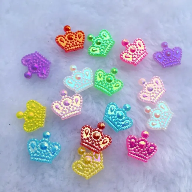 Colourful Fancy Crowns 3D Flatback Embossed Charms Cabochons 12mm All Colours XL