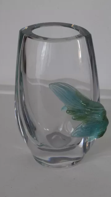Vase original en cristal signé Daum France superbe 2.94 kg