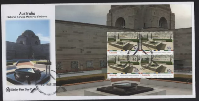 2001 Australia National Service MEMORIAL Canberra Prestige WCS FDC