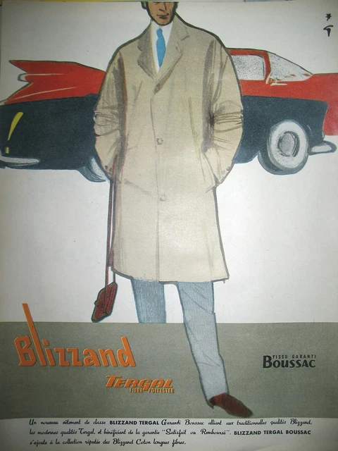 Publicite De Presse Blizzand Tergal Boussac Illustration Gruau French Ad 1959