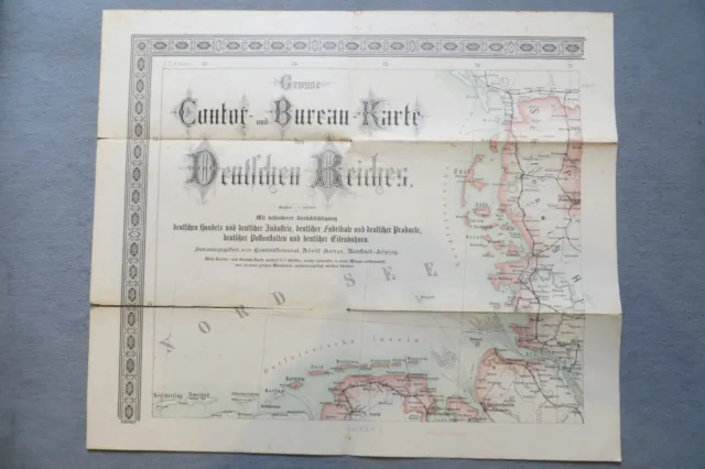 Sehr alte große Landkarte -Deutsches Reich um ca 1880- 16 Blatt in Mappe