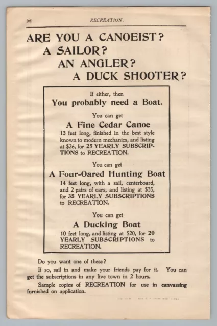 1890s-1910s Print Ad Recreation Magazine